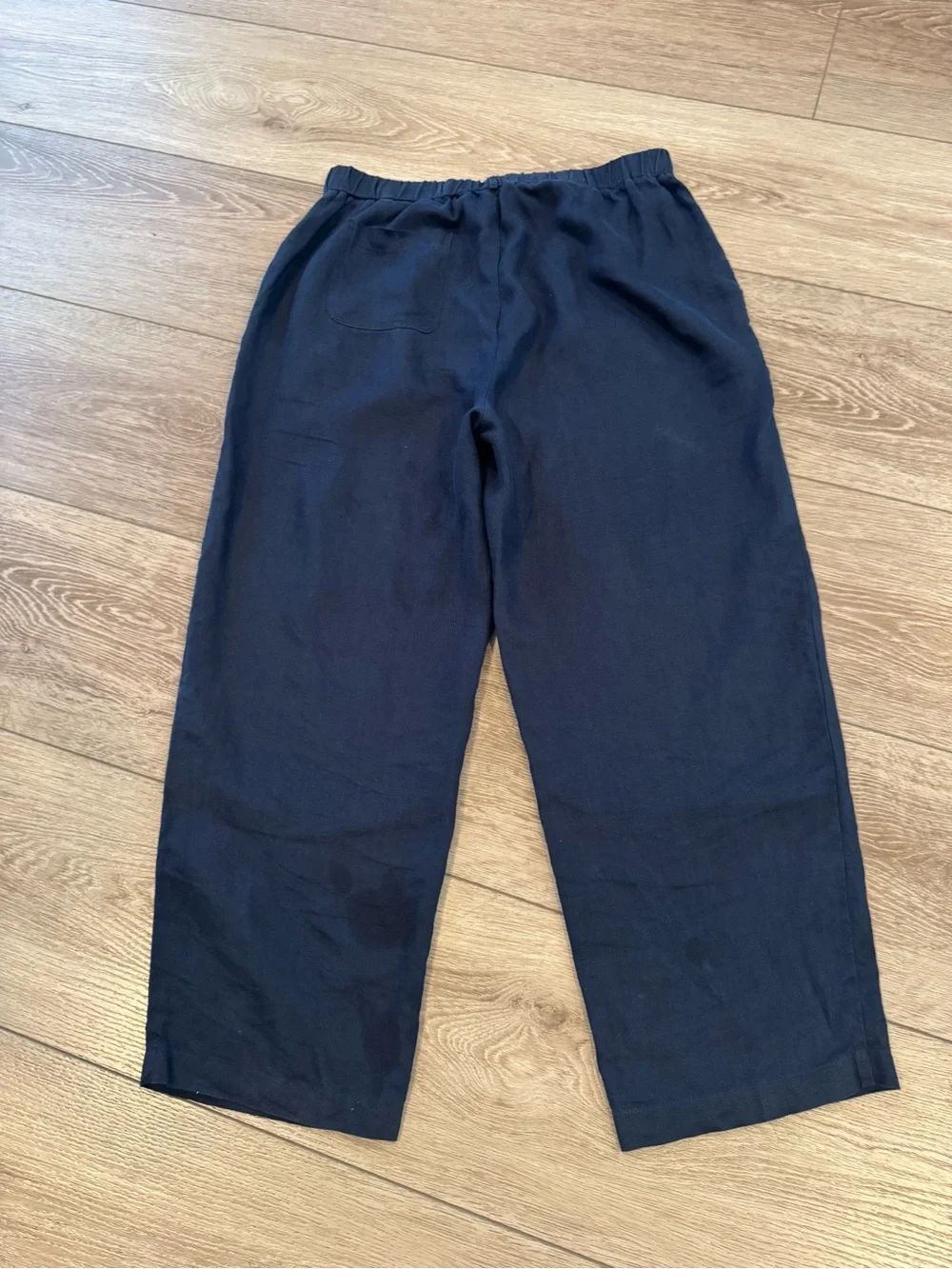 Quince 100% European Linen Pants, M, Deep Navy color